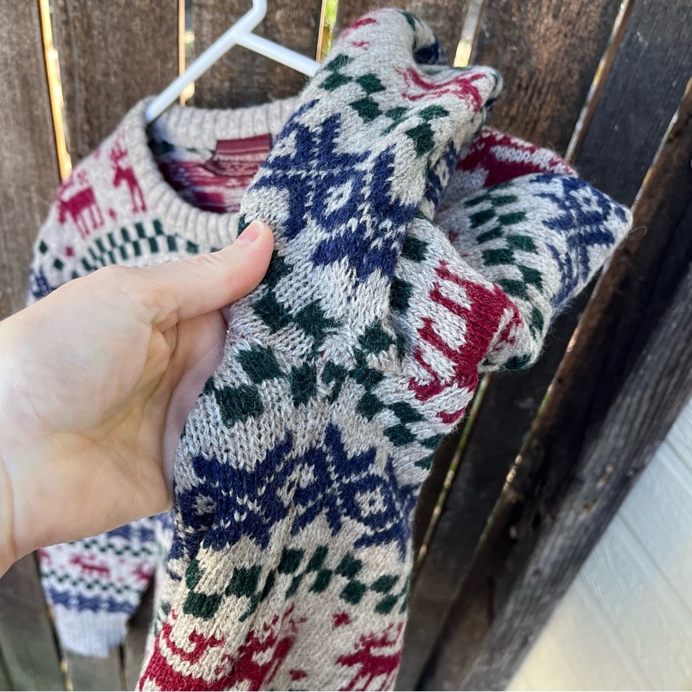 Chaps Ralph Lauren Men’s Vintage Shetland Wool Faire Isle Sweater Sz XL - Picture 10 of 13